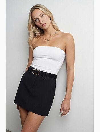 Top a fascia crop senza spalline da donna dilvin