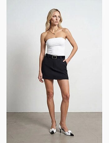 Top a fascia crop senza spalline da donna dilvin