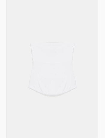 Top a fascia crop senza spalline da donna dilvin