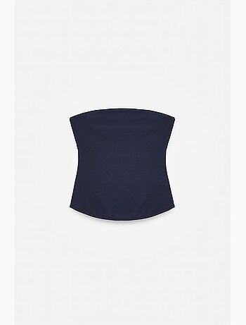 Top a fascia crop senza spalline da donna dilvin