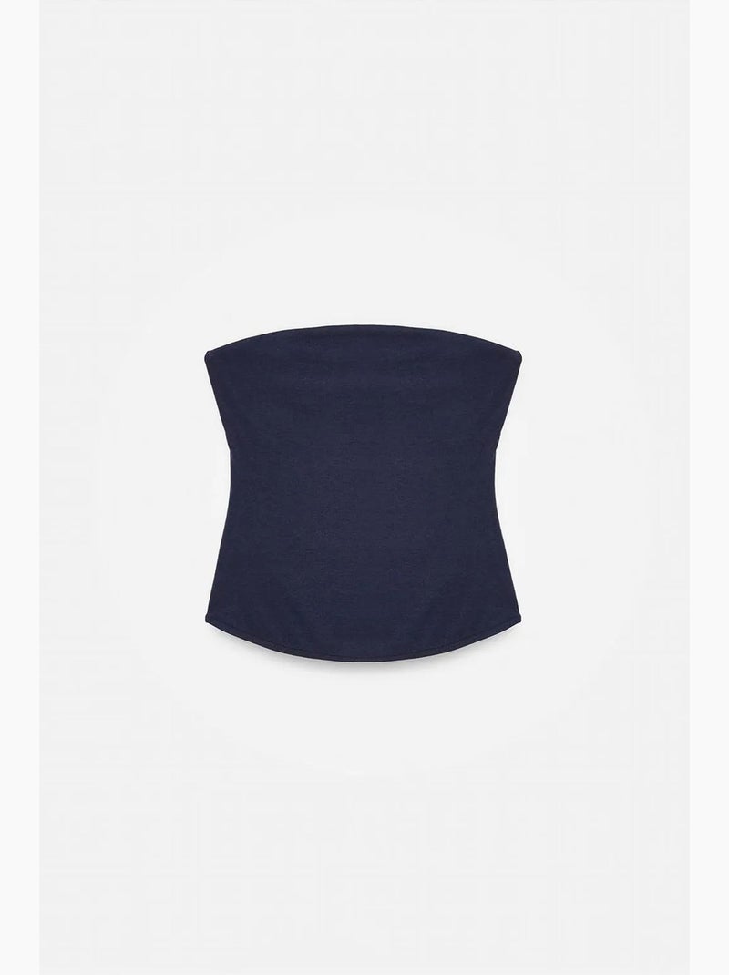 Top a fascia crop senza spalline da donna dilvin Blu marino - Kiabi