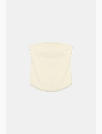 Top a fascia crop senza spalline da donna dilvin