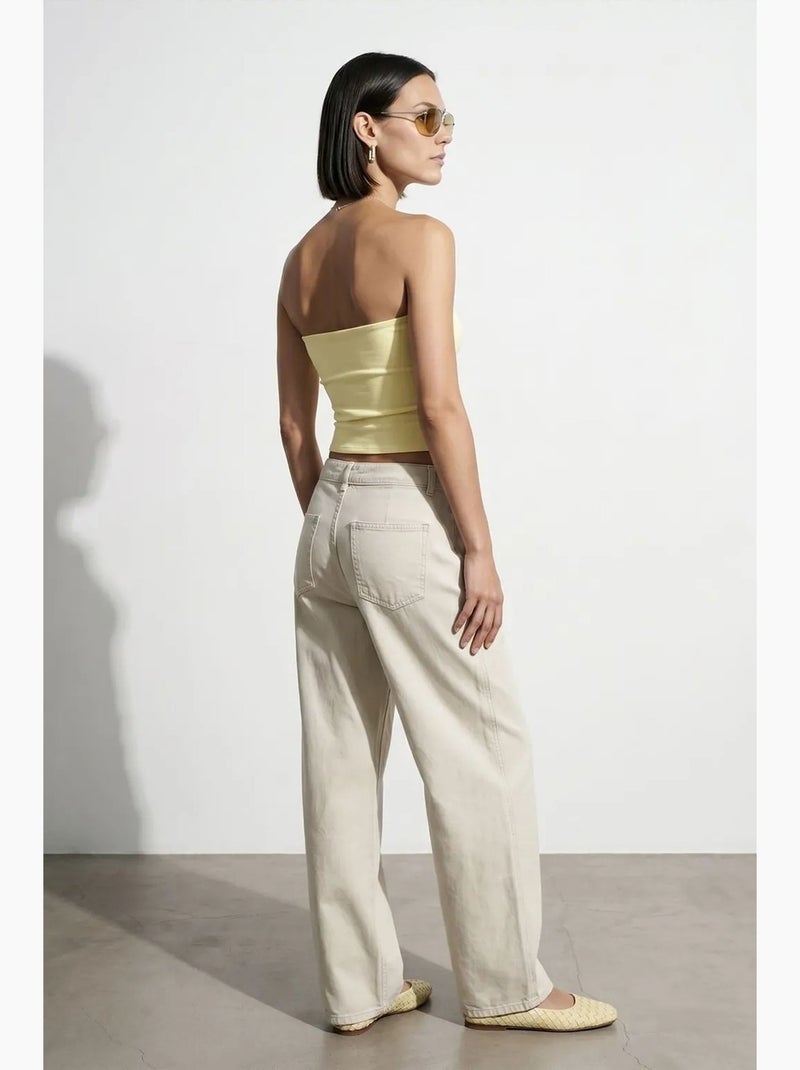 Top a fascia crop senza spalline da donna dilvin Giallo limone - Kiabi