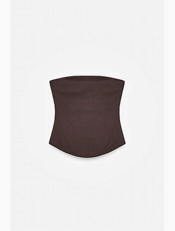 Top a fascia crop senza spalline da donna dilvin