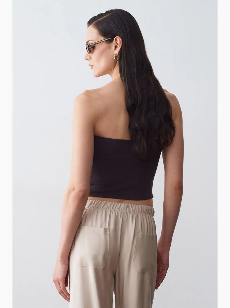 Top a fascia crop senza spalline da donna dilvin Marrone scuro - Kiabi