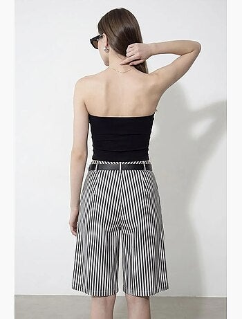 Top a fascia crop senza spalline da donna dilvin