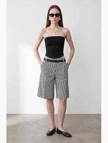 Top a fascia crop senza spalline da donna dilvin