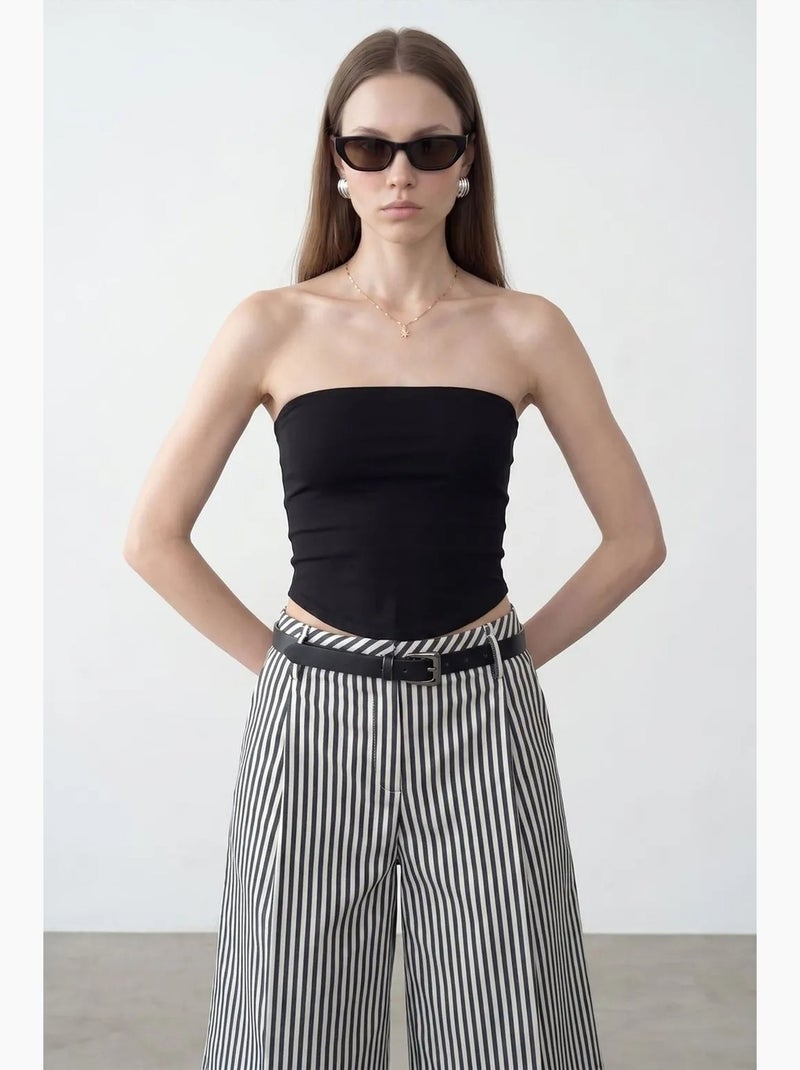 Top a fascia crop senza spalline da donna dilvin Nero - Kiabi