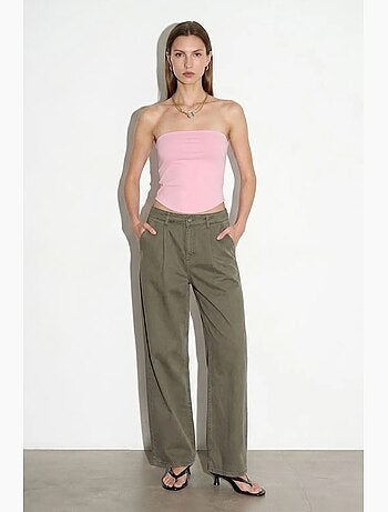 Top a fascia crop senza spalline da donna dilvin