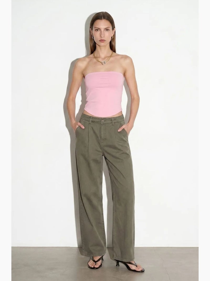 Top a fascia crop senza spalline da donna dilvin Rosa pallido - Kiabi