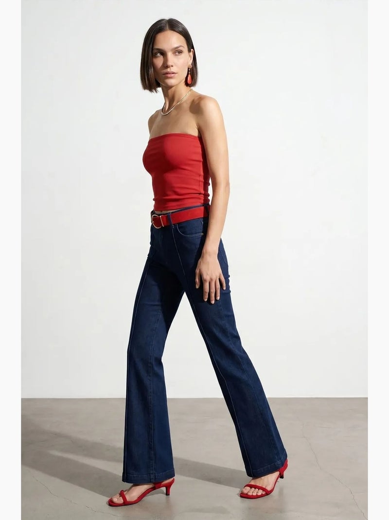 Top a fascia crop senza spalline da donna dilvin Rosso - Kiabi