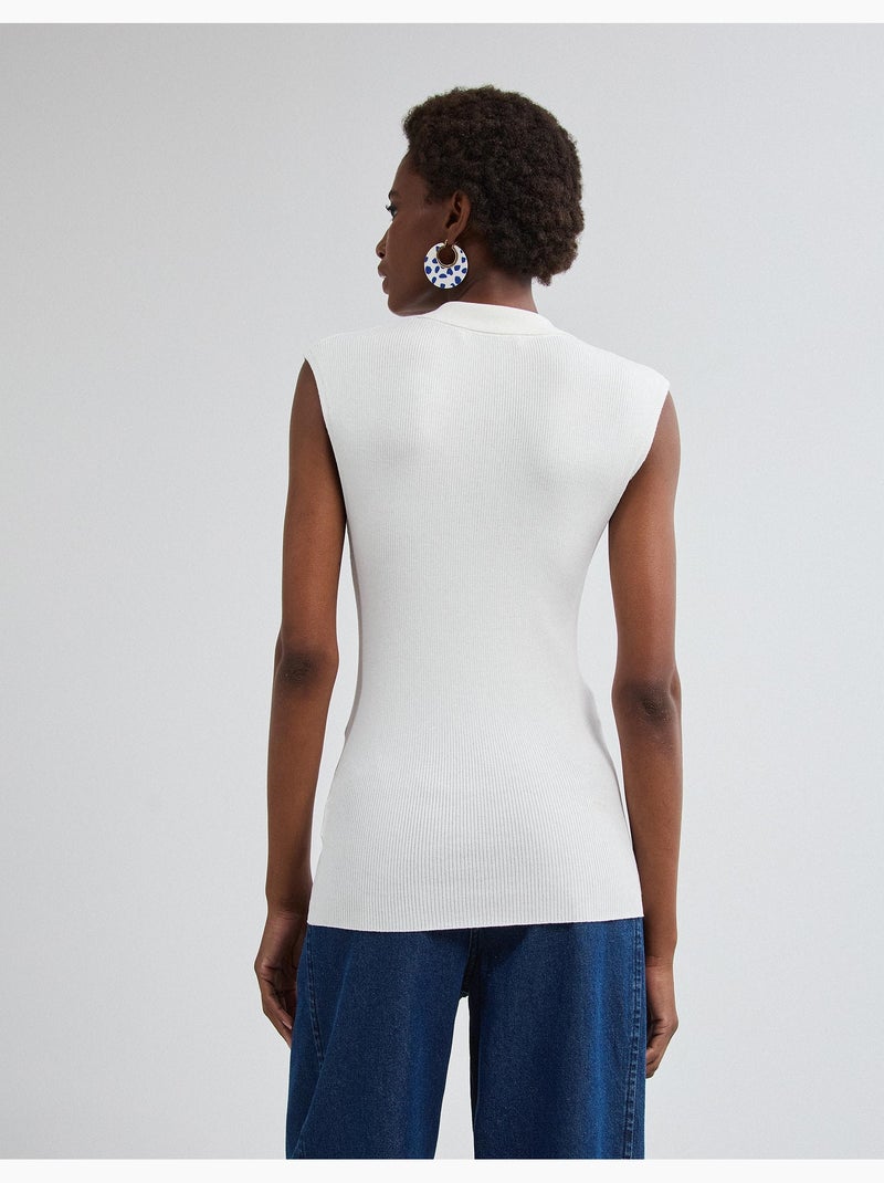 Top a maglia con colletto a polo, mo fashion Bianco - Kiabi