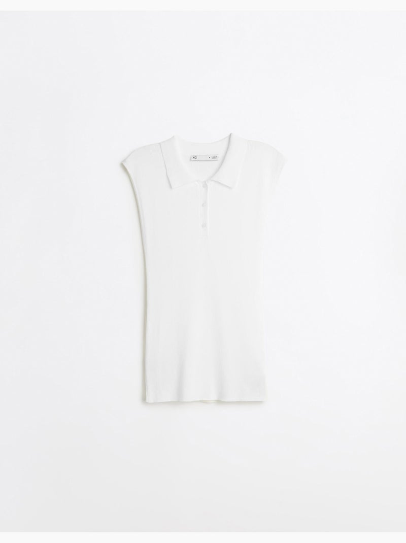 Top a maglia con colletto a polo, mo fashion Bianco - Kiabi