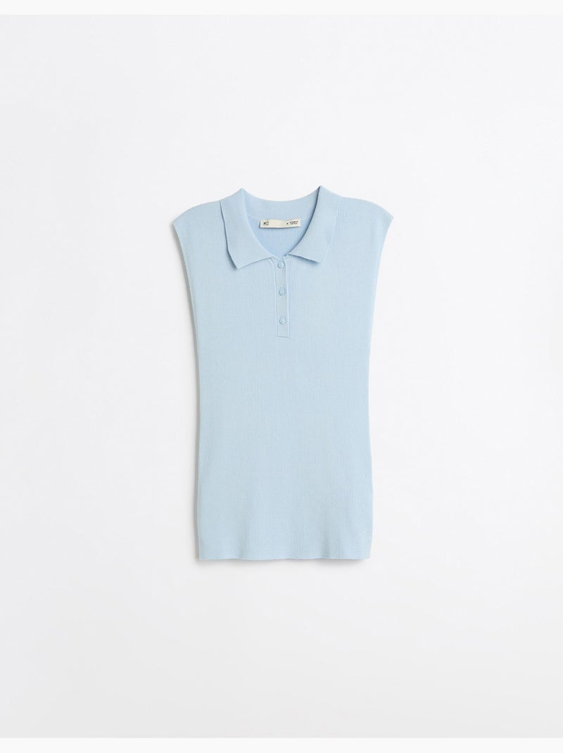 Top a maglia con colletto a polo, mo fashion Blu - Kiabi
