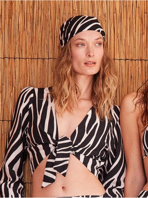 Top a manica lunga con stampa zebra - Kiabi