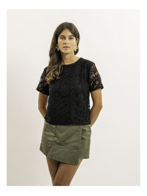 Top a maniche corte con motivi dentelle FLORIE - Kiabi Top a maniche corte con motivi dentelle FLORIE - Kiabi