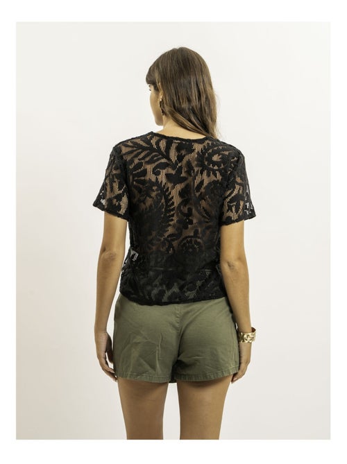 Top a maniche corte con motivi dentelle FLORIE - Kiabi Top a maniche corte con motivi dentelle FLORIE - Kiabi
