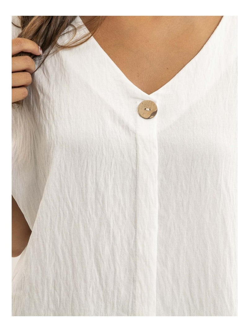 Top a maniche corte con tagli FOBELLA Bianco - Kiabi