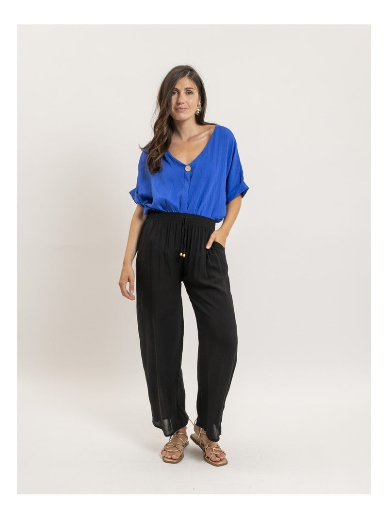 Top a maniche corte con tagli FOBELLA Blu reale - Kiabi
