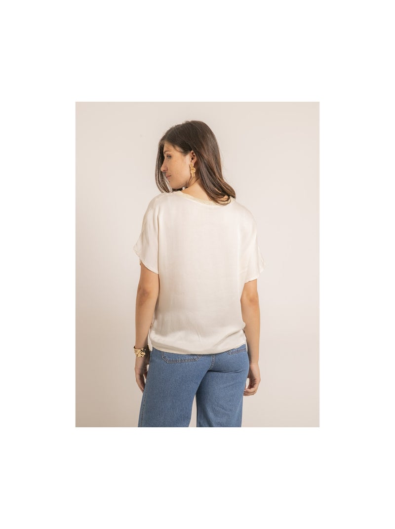 Top a maniche corte FERONA Ecru - Kiabi
