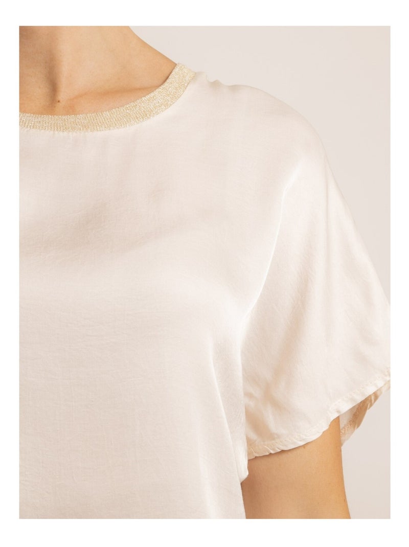 Top a maniche corte FERONA Ecru - Kiabi