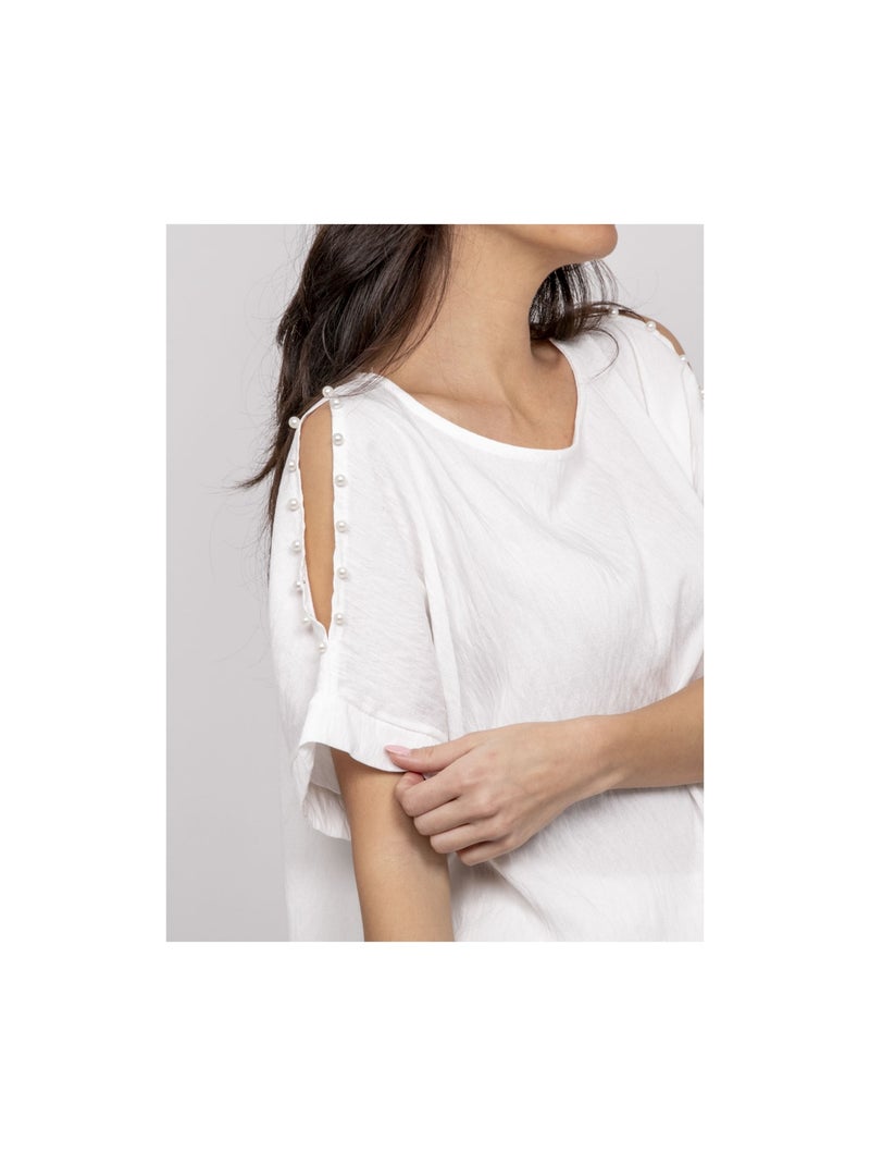 Top a maniche corte FIZIA Bianco - Kiabi