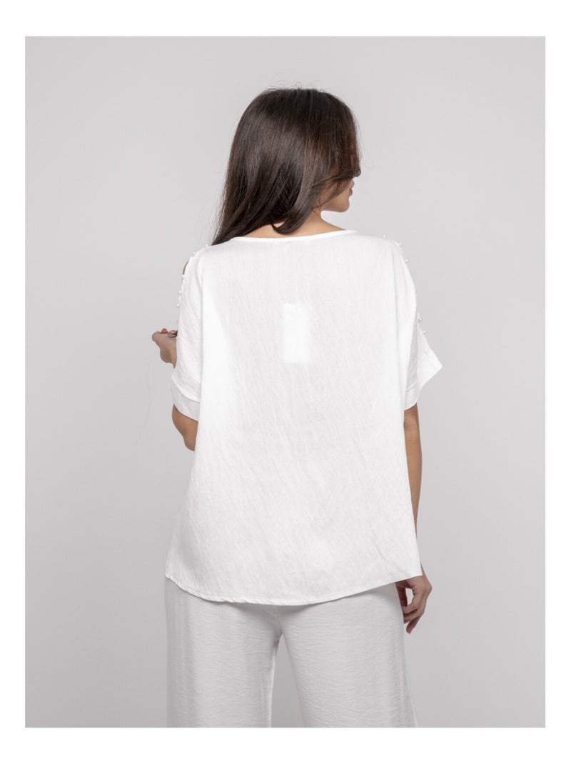 Top a maniche corte FIZIA Bianco - Kiabi