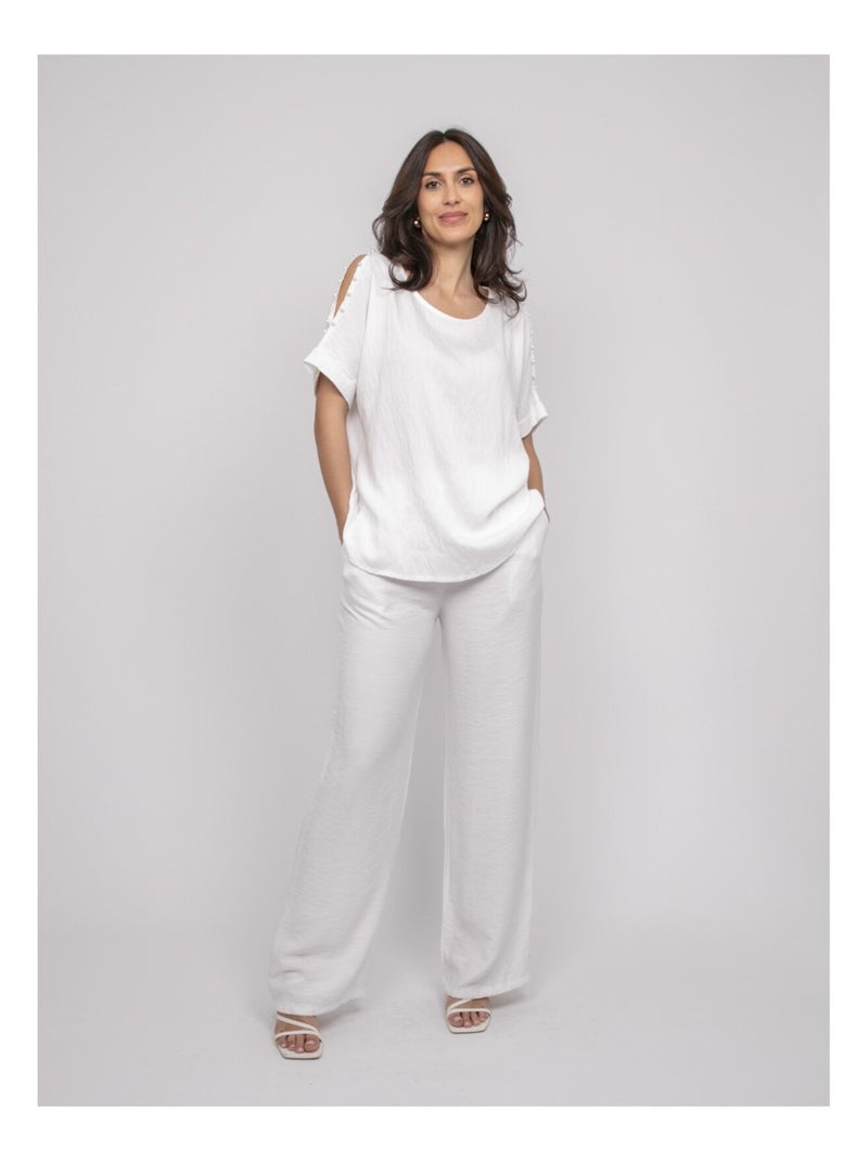 Top a maniche corte FIZIA Bianco - Kiabi
