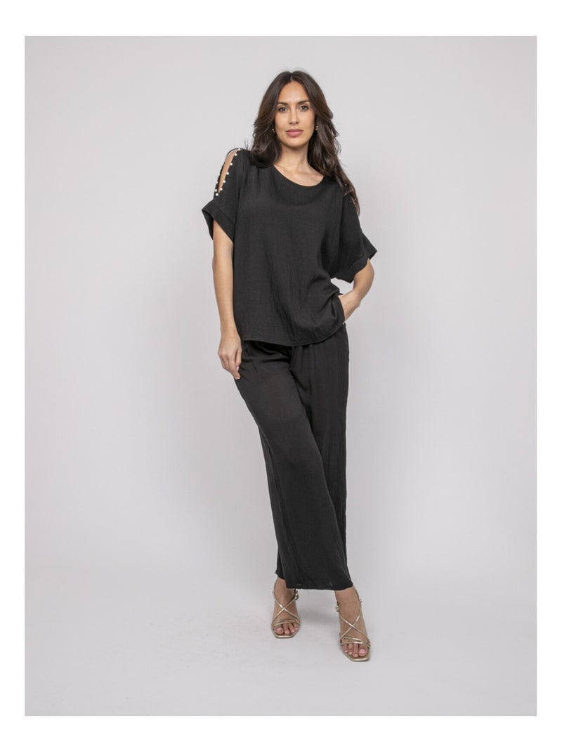 Top a maniche corte FIZIA Nero - Kiabi