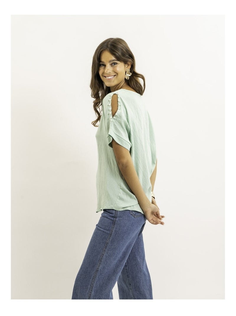 Top a maniche corte FIZIA Verde acqua - Kiabi