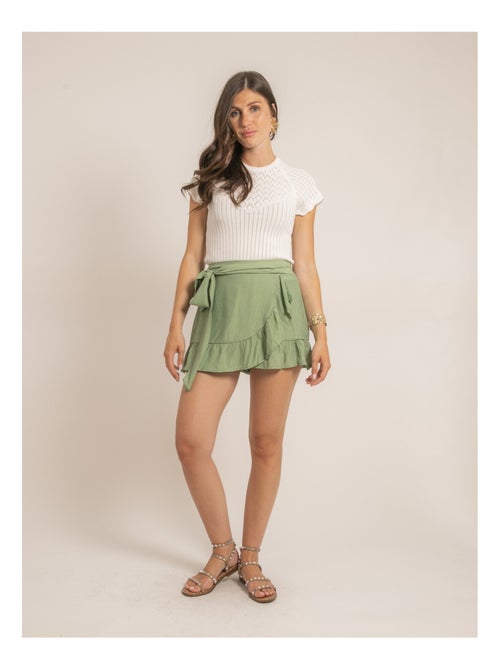 Top a maniche corte in maglia fantasia FABENE - Kiabi
