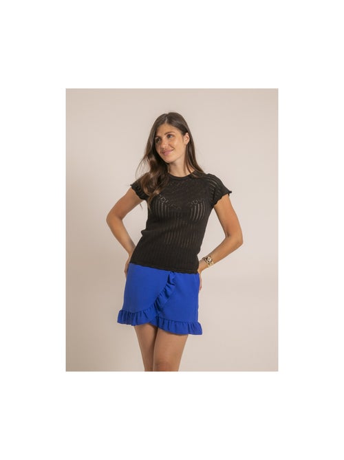 Top a maniche corte in maglia fantasia FABENE - Kiabi