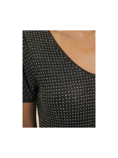 Top a maniche corte lurex e strass FERALI - Kiabi