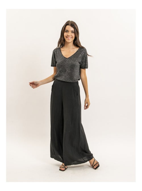 Top a maniche corte lurex e strass FERALI - Kiabi