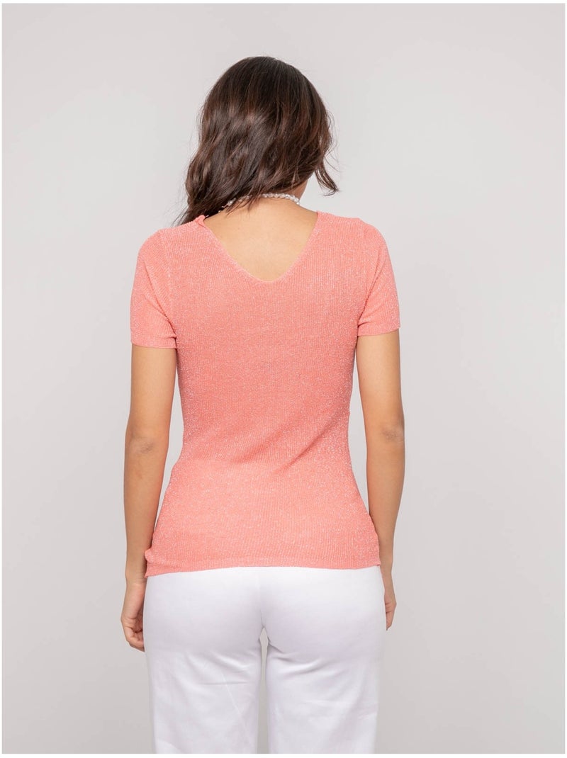 Top a maniche corte lurex FEPALA Arancione corallo - Kiabi