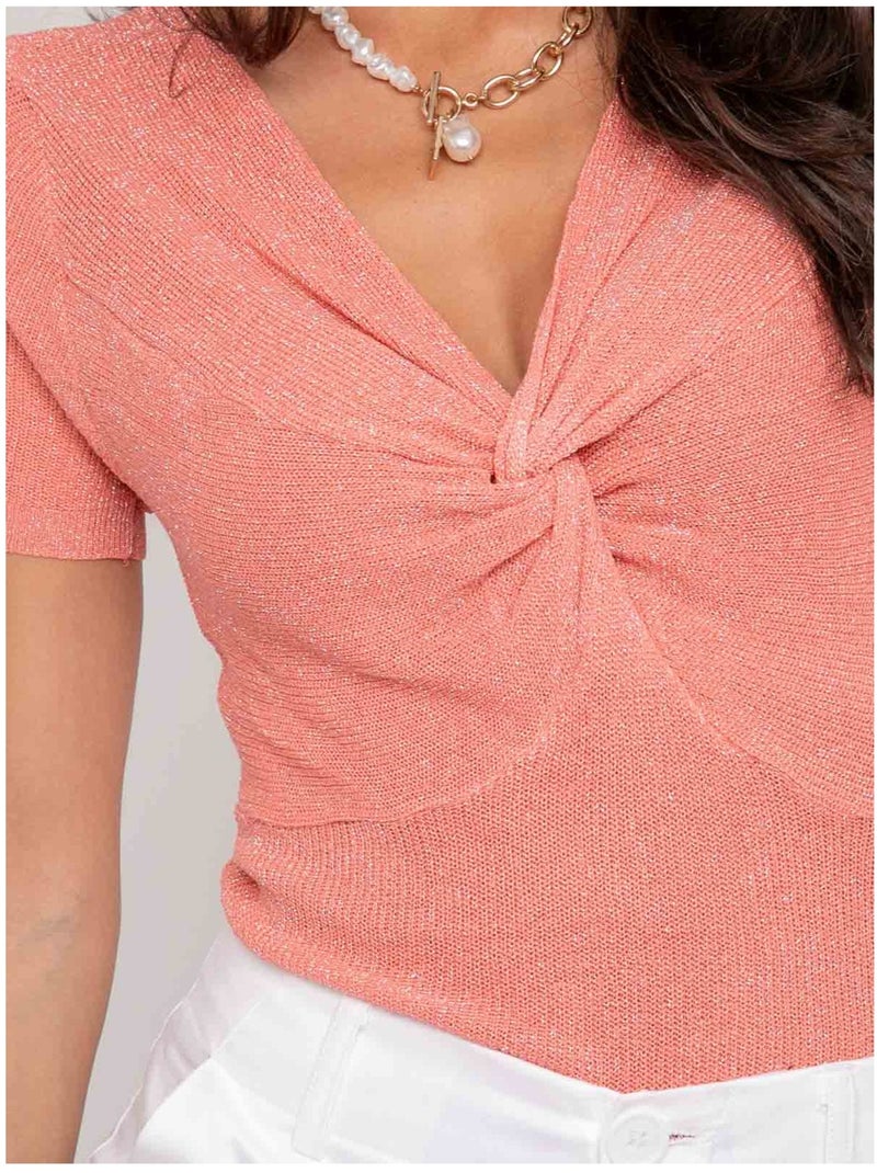Top a maniche corte lurex FEPALA Arancione corallo - Kiabi