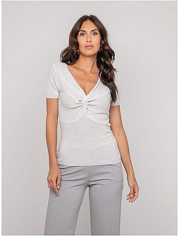 Top a maniche corte lurex FEPALA