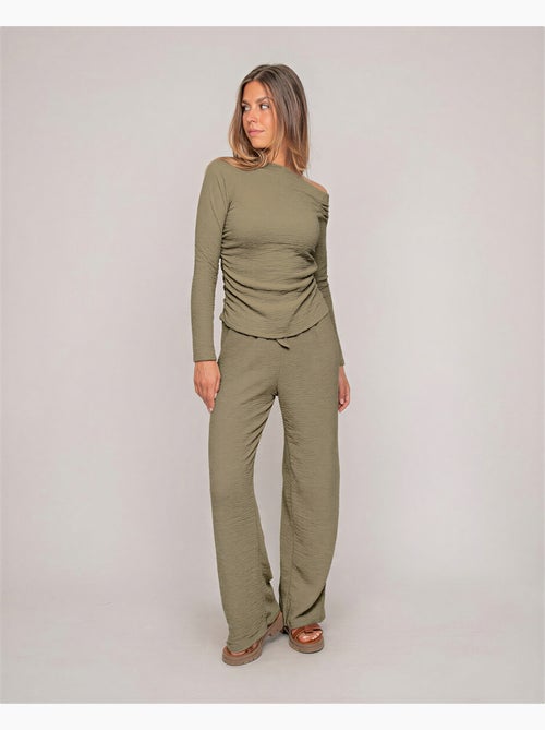 Top a maniche lunghe asimmetrico texturizzato FLORITA - Kiabi