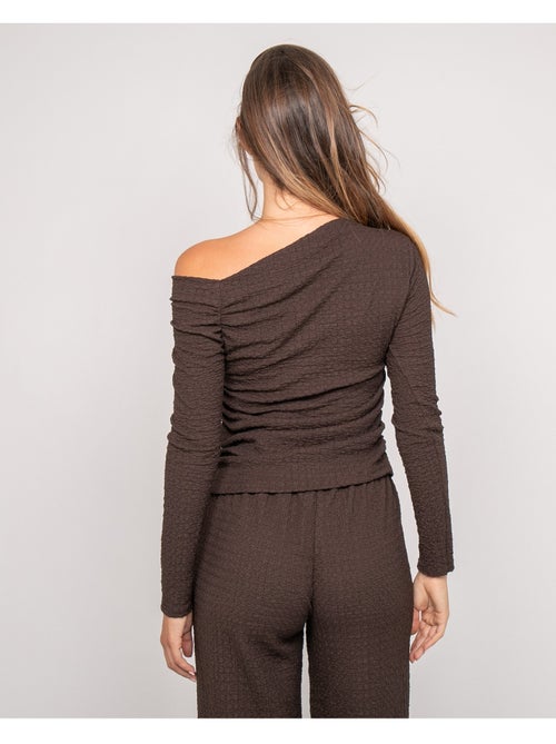 Top a maniche lunghe asimmetrico texturizzato FLORITA - Kiabi