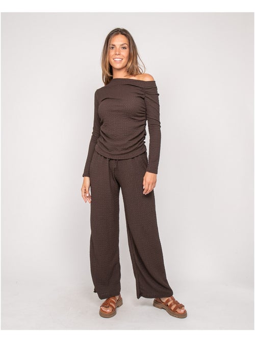 Top a maniche lunghe asimmetrico texturizzato FLORITA - Kiabi