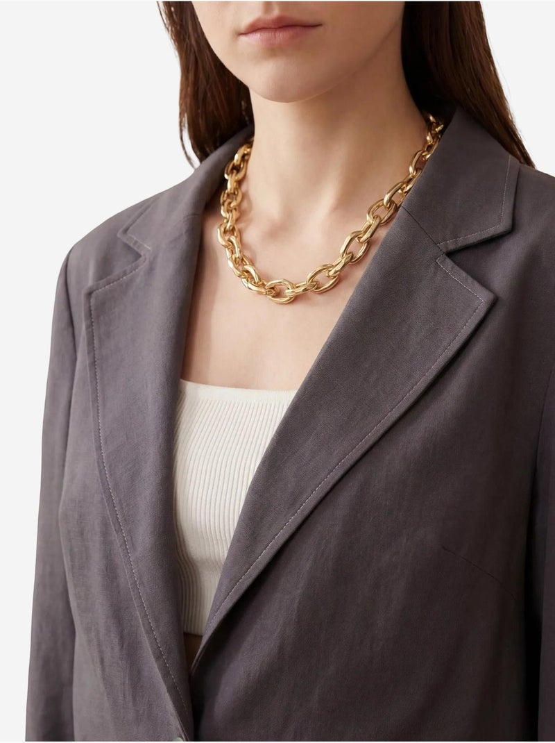 Top a maniche lunghe con bottoni e gonna maxi set due pezzi my fashion Grigio nero - Kiabi