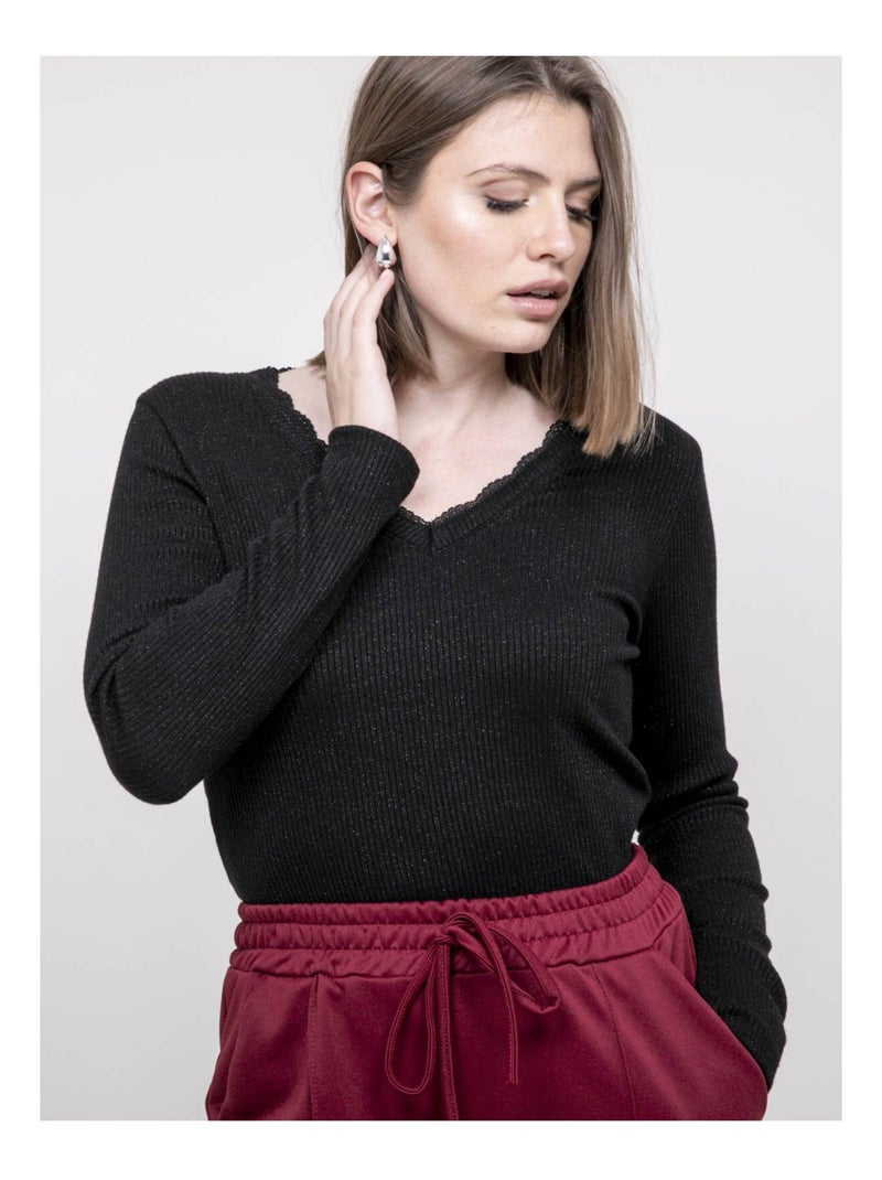 Top a maniche lunghe FALVY Nero - Kiabi