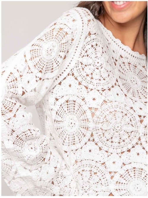 Top a maniche lunghe in pizzo FINARA - Kiabi