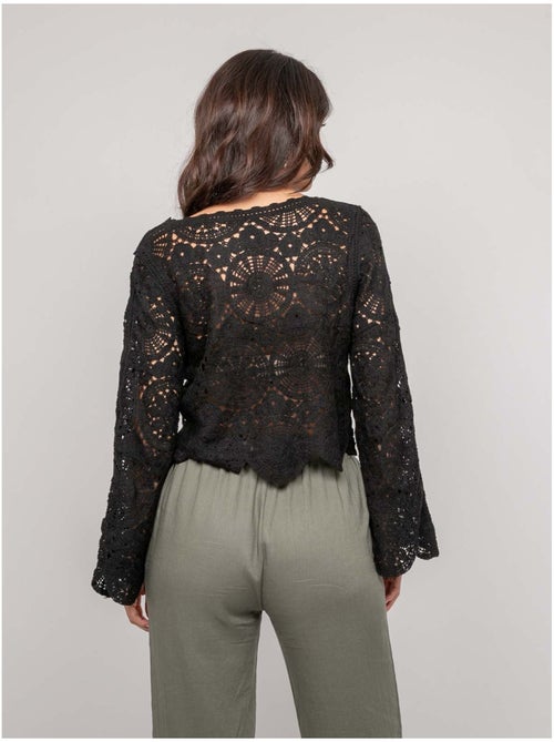 Top a maniche lunghe in pizzo FINARA - Kiabi