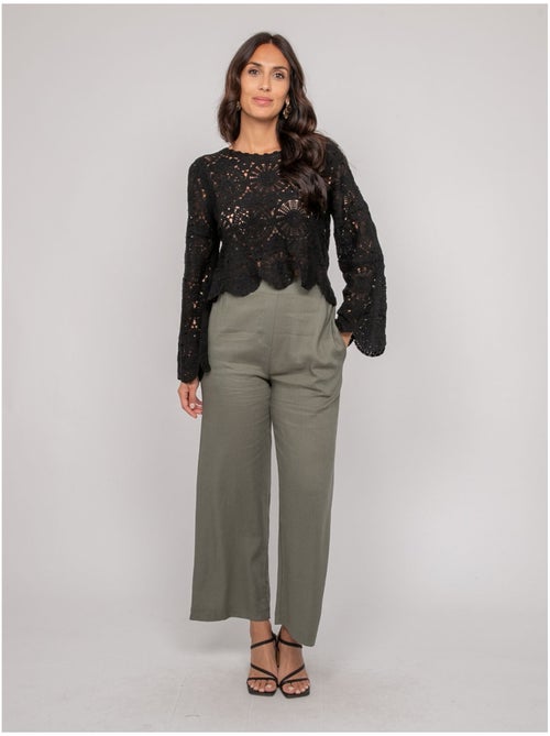 Top a maniche lunghe in pizzo FINARA - Kiabi