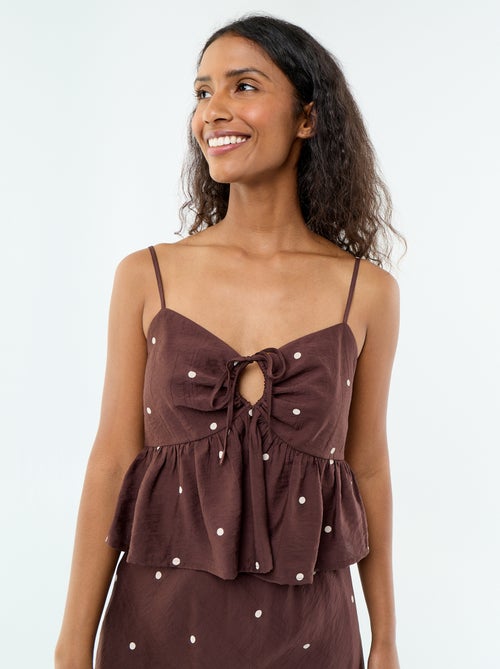 Top a pois con spalline sottili - Kiabi