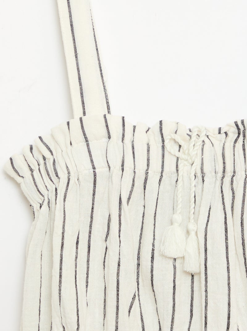 Top a righe con spalline Bianco - Kiabi