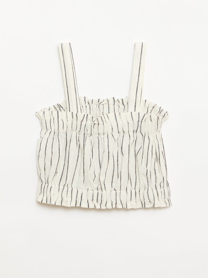 Top a righe con spalline Bianco - Kiabi