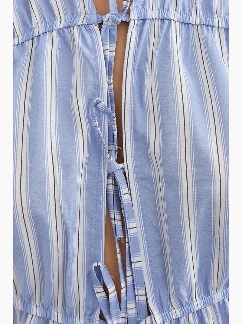 Top a righe peplo con bottoni hiccup Blu - Kiabi