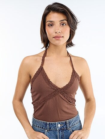 Top a schiena scoperta con pizzo